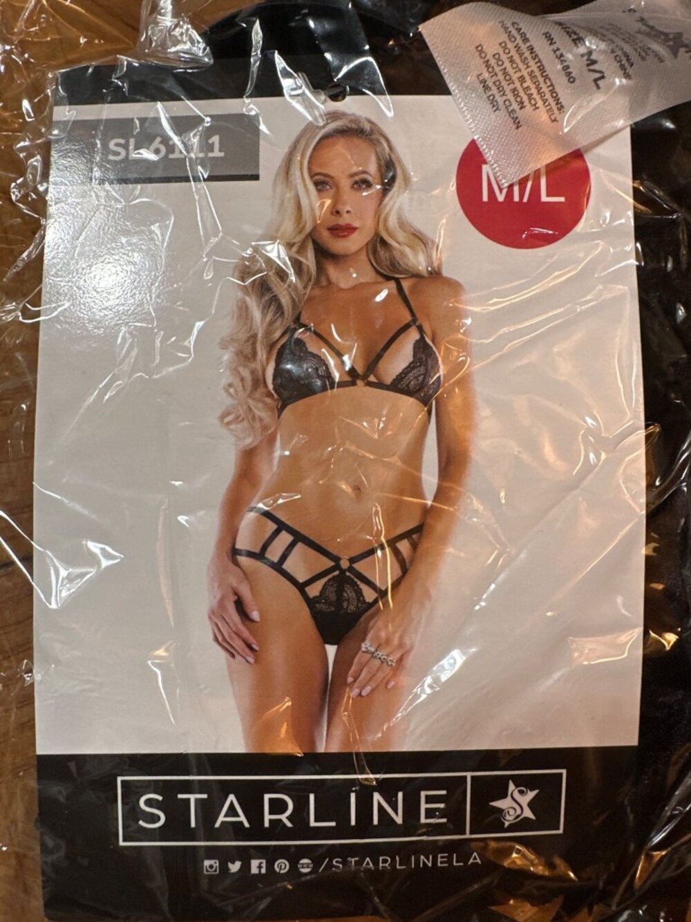 Starline Black Lace Lingerie Set M/L